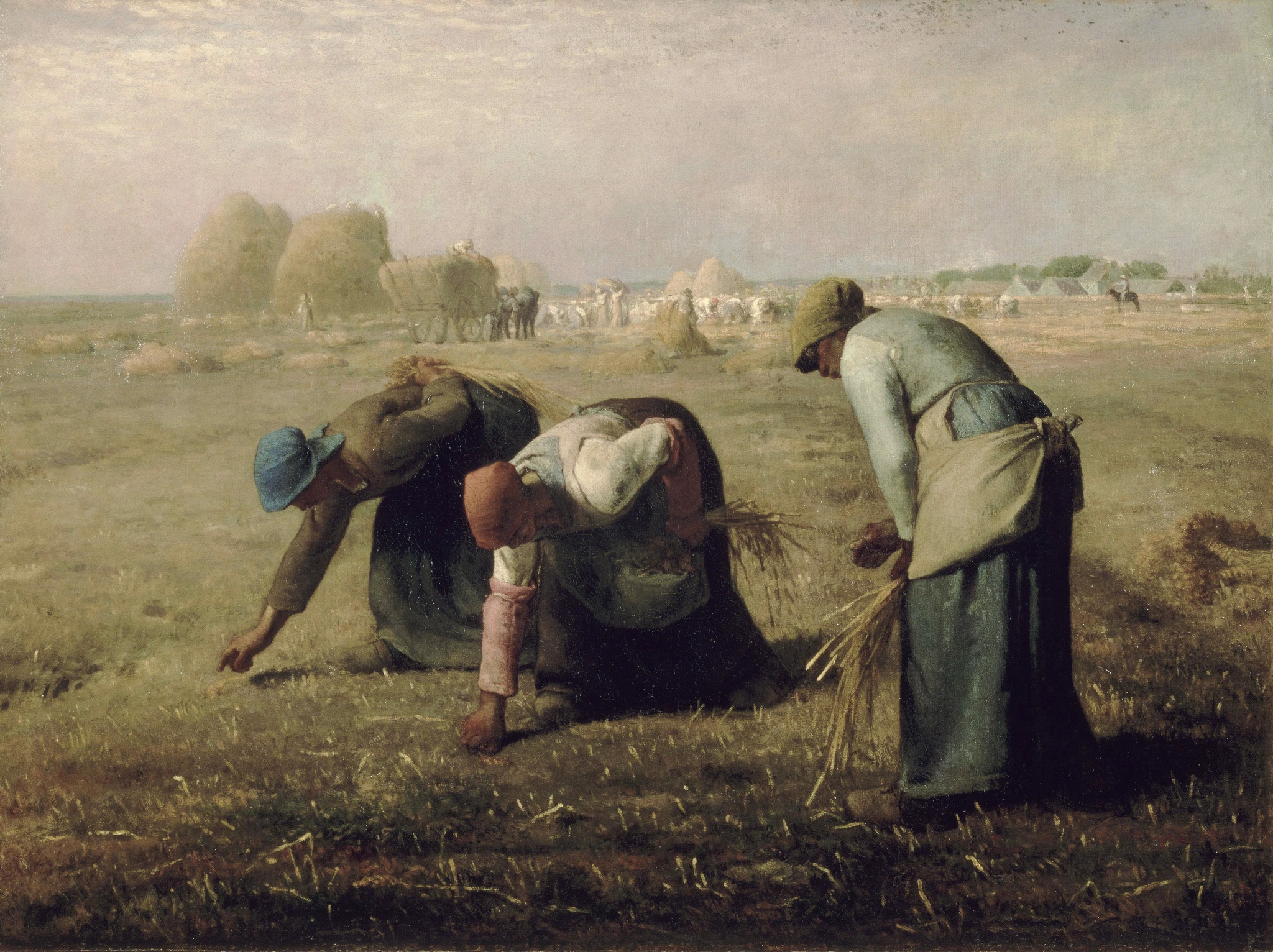 Millet’s original painting of women gathering wheat
